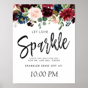Burgundy Bouquet Gelassen Liebe Sparkle Poster