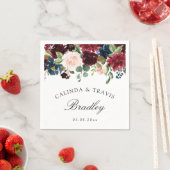 Burgundy Bouquet | Hochzeitscocktail Serviette (Beispiel)