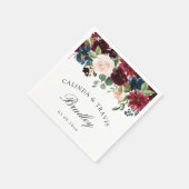 Burgundy Bouquet | Hochzeitscocktail Serviette (Ecke)
