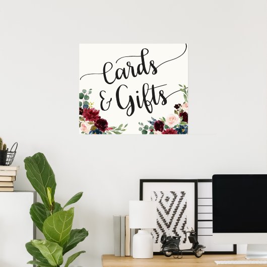 Burgundy Bouquet | Karten und Geschenke Poster (Heimbüro)