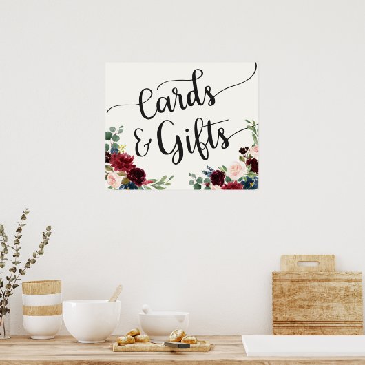 Burgundy Bouquet | Karten und Geschenke Poster (Küche)