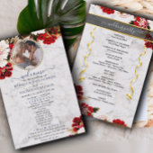 Burgundy Bouquet mit Marmorhochzeitprogramm