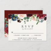 Burgundy Bouquet Overhang | UAWG | RSVP Karte (Vorne/Hinten)