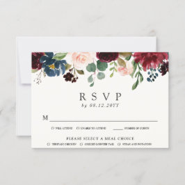 Burgundy Bouquet Overhang | UAWG | RSVP Karte