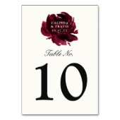 Burgundy Bouquet | Rose Floral | Tischnummer (Rückseite)