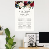 Burgundy Bouquet | Tabelle Floral 9 Poster (Heimbüro)
