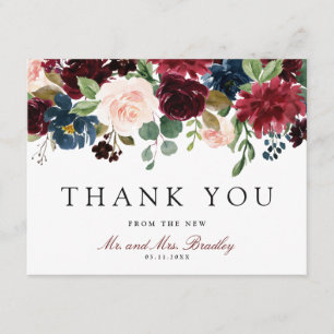 Burgundy Bouquet   Vielen Dank Dankeskarte