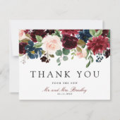 Burgundy Bouquet | Vielen Dank Dankeskarte (Vorderseite)