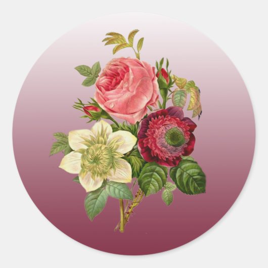 Burgundy Bouquet von Rose Stickers (Vorderseite)