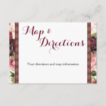 Burgundy Bouquet Wedding Information Card