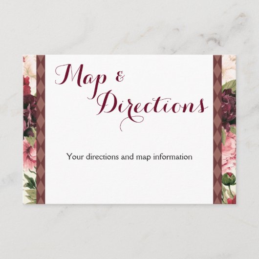 Burgundy Bouquet Wedding Information Card Begleitkarte (Vorderseite)