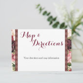 Burgundy Bouquet Wedding Information Card Begleitkarte (Stehend Vorderseite)