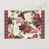 Burgundy Bouquet Wedding Information Card Begleitkarte (Rückseite)