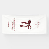 Burgundy Bow Birthday Party Shower Banner (Horizontal)