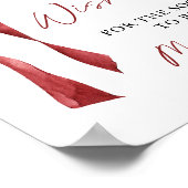 Burgundy Bow Brautparty Ratschläge & Wünsche Unter Poster (Ecke)