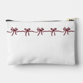 Burgundy Bow Bridesmaid Moderne Skriptreise Zubehörtasche (Rückseite)