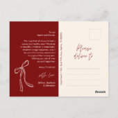 Burgundy Bow Family Foto Weihnachtsgrüße Postkarte (Rückseite)