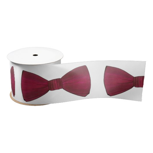 Burgundy Bow Krawatte Bowtie Groom Wedding Prom Ri Satinband (Spule)