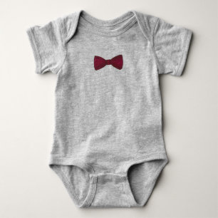 Burgundy Bow Krawatte Wedding Prom Bowtie Ring Trä Baby Strampler