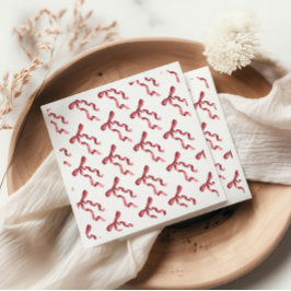 Burgundy Bow Paper Napkin Serviette