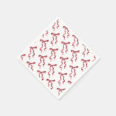 Burgundy Bow Paper Napkin Serviette (Ecke)