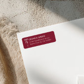 Burgundy Bow Return Address Label