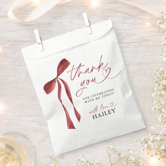 Burgundy Bow Sie bindet das Brautparty des Knotens Geschenktütchen (Ausgeschnitten)