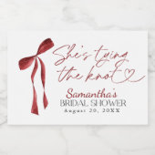 Burgundy Bow Sie bindet das Brautparty des Knotens Schaumweinetikett (Einzelnes Label)