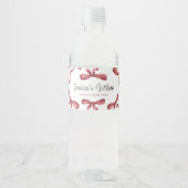 Burgundy Bow Wasserflaschenetikett (Vorderseite)