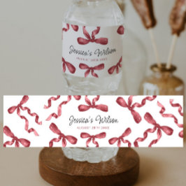 Burgundy Bow Wasserflaschenetikett