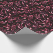 Burgundy Bows Christmas Geschenkpapier (Ecke)