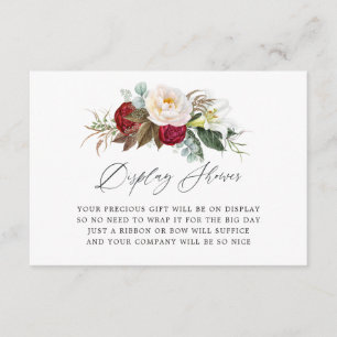 Burgundy - Brautparty-Anzeige für Marsala-Flora Begleitkarte