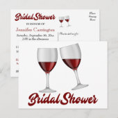 Burgundy Brautparty Champagne Einladungspostkarte (Vorne/Hinten)