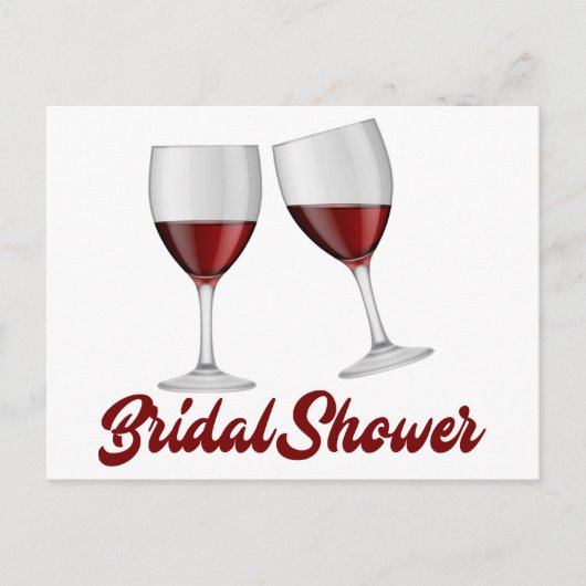 Burgundy Brautparty Champagne Einladungspostkarte (Vorderseite)