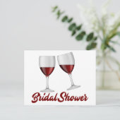 Burgundy Brautparty Champagne Einladungspostkarte (Stehend Vorderseite)