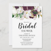 Burgundy-Brautparty Einladung (Vorderseite)