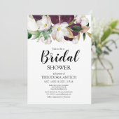 Burgundy-Brautparty Einladung (Stehend Vorderseite)