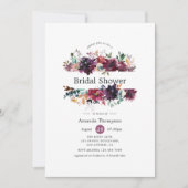 Burgundy Brautparty Einladung (Vorderseite)