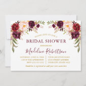 Burgundy-Brautparty Einladung (Vorderseite)