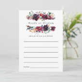 Burgundy Brautparty Hinweiskarte (Stehend Vorderseite)