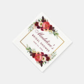 Burgundy-Brautparty Serviette (Ecke)