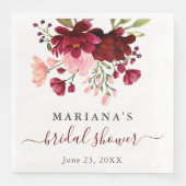 Burgundy-Brautparty Serviette (Vorderseite)