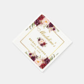 Burgundy-Brautparty Serviette (Ecke)