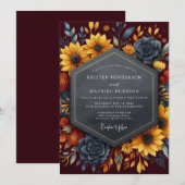 Burgundy Breathtaking Harvest Wedding Einladung (Vorne/Hinten)