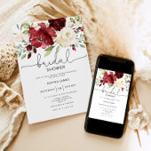 Burgundy Bridal Dusche Einladung