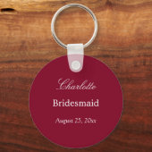 Burgundy Bridesmaid Thank You Keychain Schlüsselanhänger (Vorderseite)