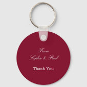 Burgundy Bridesmaid Thank You Keychain Schlüsselanhänger (Rückseite)
