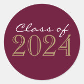 Burgundy Bronze Abschluss Umschlag Aufkleber Stick (Vorderseite)