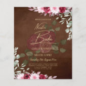 Burgundy Brown Floral Winter Hochzeit im Herbst ei (Vorderseite)