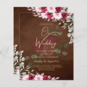 Burgundy Brown Floral Winter Hochzeit im Herbst ei (Vorne/Hinten)